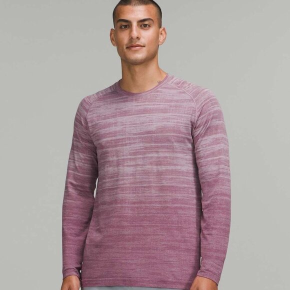 Lululemon Metal Vent NWT Tech Long Sleeve Shirt 2.0 Static Storm Stripe Plum M - Picture 1 of 8